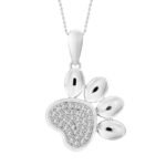 LADIES PENDANT 1/10 CT ROUND DIAMOND 10K WHITE GOLD