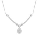 LADIES NECKLACE 1/3 CT ROUND DIAMOND 10K WHITE GOLD