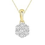LADIES PENDANT 1/4 CT ROUND DIAMOND 14K YELLOW GOLD