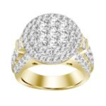 LADIES RING 5 CT ROUND DIAMOND 10K YELLOW GOLD