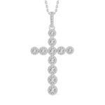 LADIES PENDANT 1/2 CT ROUND DIAMOND 10K WHITE GOLD