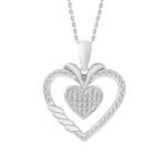 LADIES PENDANT 1/6 CT ROUND DIAMOND 10K WHITE GOLD