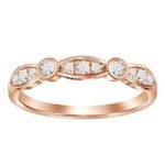 LADIES STACKABLE BAND 1/4 CT ROUND DIAMOND 14K ROSE GOLD