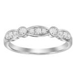 LADIES STACKABLE BAND 1/4 CT ROUND DIAMOND 14K WHITE GOLD
