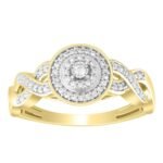 LADIES ENGAGEMENT RING 1/6 CT ROUND DIAMOND 10K YELLOW GOLD