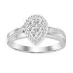 LADIES RING 1/4 CT ROUND DIAMOND 10K WHITE GOLD