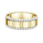 MEN'S RING 1/2 CT ROUND DIAMOND 14K YELLOW GOLD