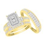 LADIES TRIO SET 1 CT ROUND DIAMOND 10KYELLOW GOLD