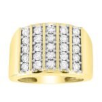 MEN'S RING 1/2 CT ROUND DIAMOND 10K YELLOW GOLD