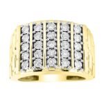 MEN'S RING 1/2 CT ROUND DIAMOND 10K YELLOW GOLD