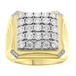 MEN'S RING 1 CT ROUND DIAMOND 10K YELLOW GOLD