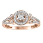 LADIES ENGAGEMENT RING 1/4 CT ROUND DIAMOND 10K ROSE GOLD