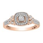 LADIES ENGAGEMENT RING 1/4 CT ROUND DIAMOND 10K ROSE GOLD