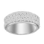 MEN'S BAND 1 CT ROUND DIAMOND 10K WHITE GOLD