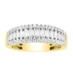 LADIES DIAMOND BAND 1/2 CT ROUND/BAGUETTE DIAMOND 10K YELLOW GOLD