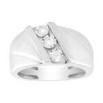 MEN'S DIAMOND BAND 1/4 CT ROUND DIAMOND 10K WHITE GOLD