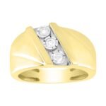 MEN'S DIAMOND BAND 1/4 CT ROUND DIAMOND 10K YELLOW GOLD