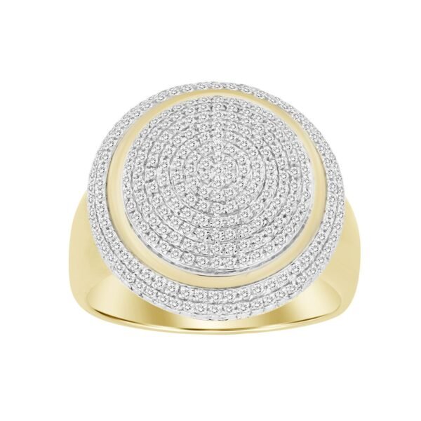 MEN'S RING 3/4 CT ROUND DIAMOND 10K YELLOW GOLD