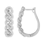 LADIES EARRING 1CT ROUND DIAMOND 10K WHITE GOLD
