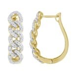 LADIES  EARRING 1CT ROUND DIAMOND 10K YELLOW GOLD