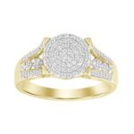 LADIES RING 1/5 CT ROUND DIAMOND 10K YELLOW GOLD