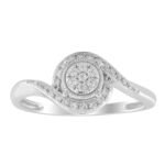 LADIES RING 1/5 CT ROUND DIAMOND 10K WHITE GOLD