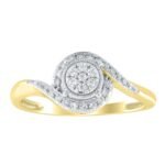 LADIES RING 1/5 CT ROUND DIAMOND 10K YELLOW GOLD