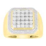 MEN'S RING 1 CT ROUND DIAMOND 10K YELLOW GOLD