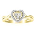 LADIES RING 1/10 CT ROUND DIAMOND 10K YELLOW GOLD