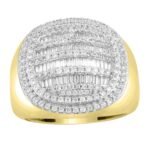 MEN'S RING 1 1/2 CT ROUND DIAMOND 10K YELLOW GOLD