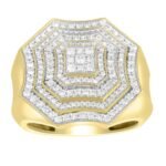 MEN'S RING 1 CT ROUND DIAMOND 10K YELLOW GOLD