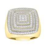 MEN'S RING 1 CT ROUND DIAMOND 10K YELLOW GOLD