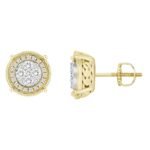 MEN'S EARRINGS 1/2 CT ROUND DIAMOND 10K YELLOW GOLD