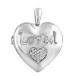 LADIES PENDANT 1/20 CT ROUND DIAMOND 10K WHITE GOLD