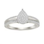 LADIES RING 1/3 CT ROUND DIAMOND 10K WHITE GOLD