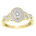 LADIES RING 1/6 CT ROUND DIAMOND 10K YELLOW GOLD