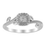 LADIES RING 1/4 CT ROUND DIAMOND 10K WHITE GOLD