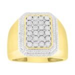 MEN'S RING 1/2 CT ROUND DIAMOND 10K YELLOW GOLD