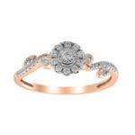 LADIES RING 1/4 CT ROUND DIAMOND 10K ROSE GOLD