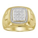 MEN'S RING 1/2 CT ROUND DIAMOND 10K YELLOW GOLD
