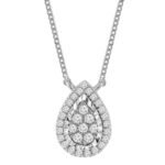 LADIES PENDANT 1/5 CT ROUND DIAMOND 10K WHITE GOLD