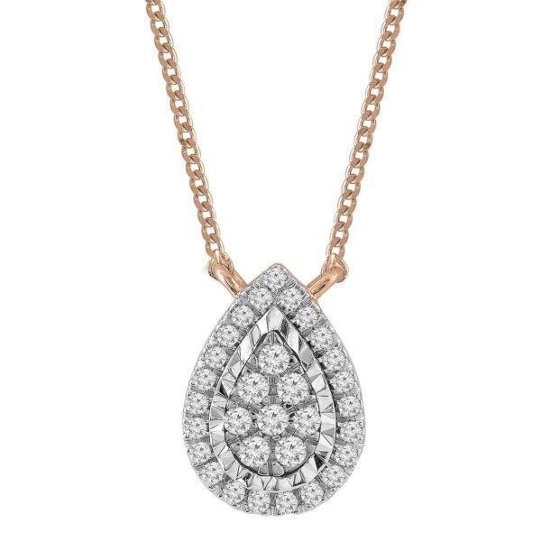 LADIES PENDANT 1/5 CT ROUND DIAMOND 10K ROSE GOLD