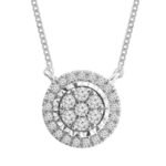 LADIES PENDANT 1/5 CT ROUND DIAMOND 10K WHITE GOLD