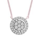 LADIES PENDANT 1/5 CT ROUND DIAMOND 10K ROSE GOLD