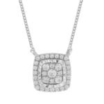 LADIES PENDANT 1/5 CT ROUND DIAMOND 10K WHITE GOLD