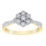 LADIES RING 1/5 CT ROUND DIAMOND 10K YELLOW GOLD