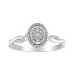 LADIES RING 1/5 CT ROUND DIAMOND 10K WHITE GOLD