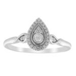 LADIES RING 1/6 CT ROUND DIAMOND 10K WHITE GOLD
