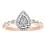 LADIES RING 1/5 CT ROUND DIAMOND 10K ROSE GOLD