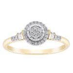 LADIES RING 1/5 CT ROUND DIAMOND 10K YELLOW GOLD
